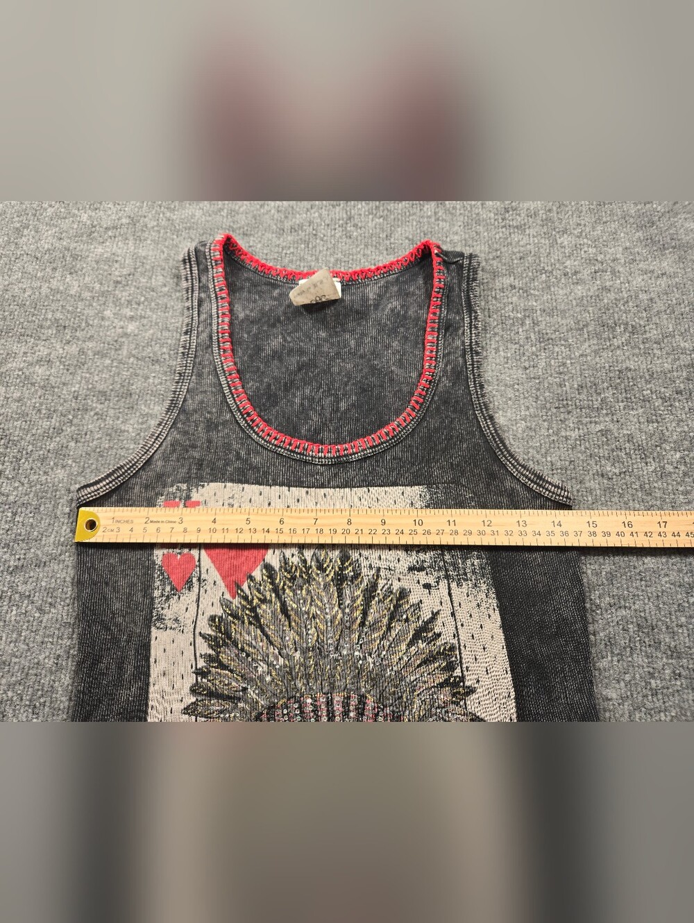 Vocal Apparel Women's King of Hearts Skull Tank Top - Picture 4 of 7